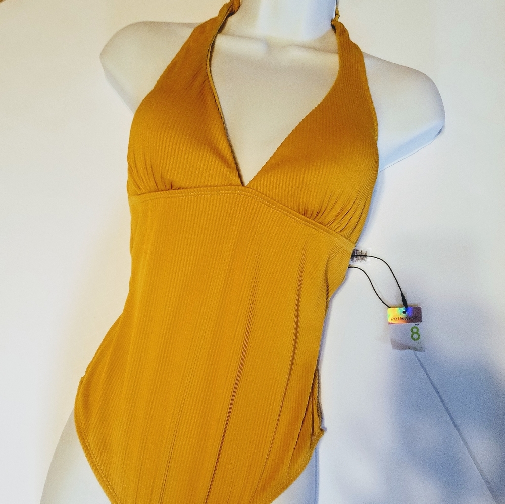 NWT Women's Swimsuit Yellow Bathing Suit Size 8